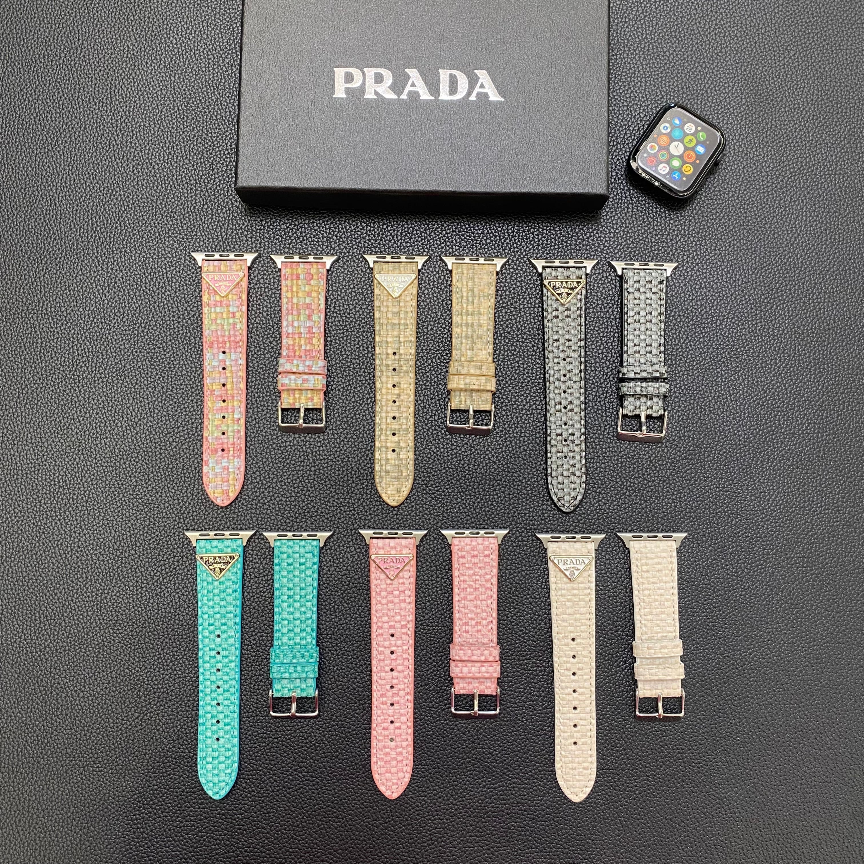 Knit Prada Apple Watch Band Pink-BZK240509