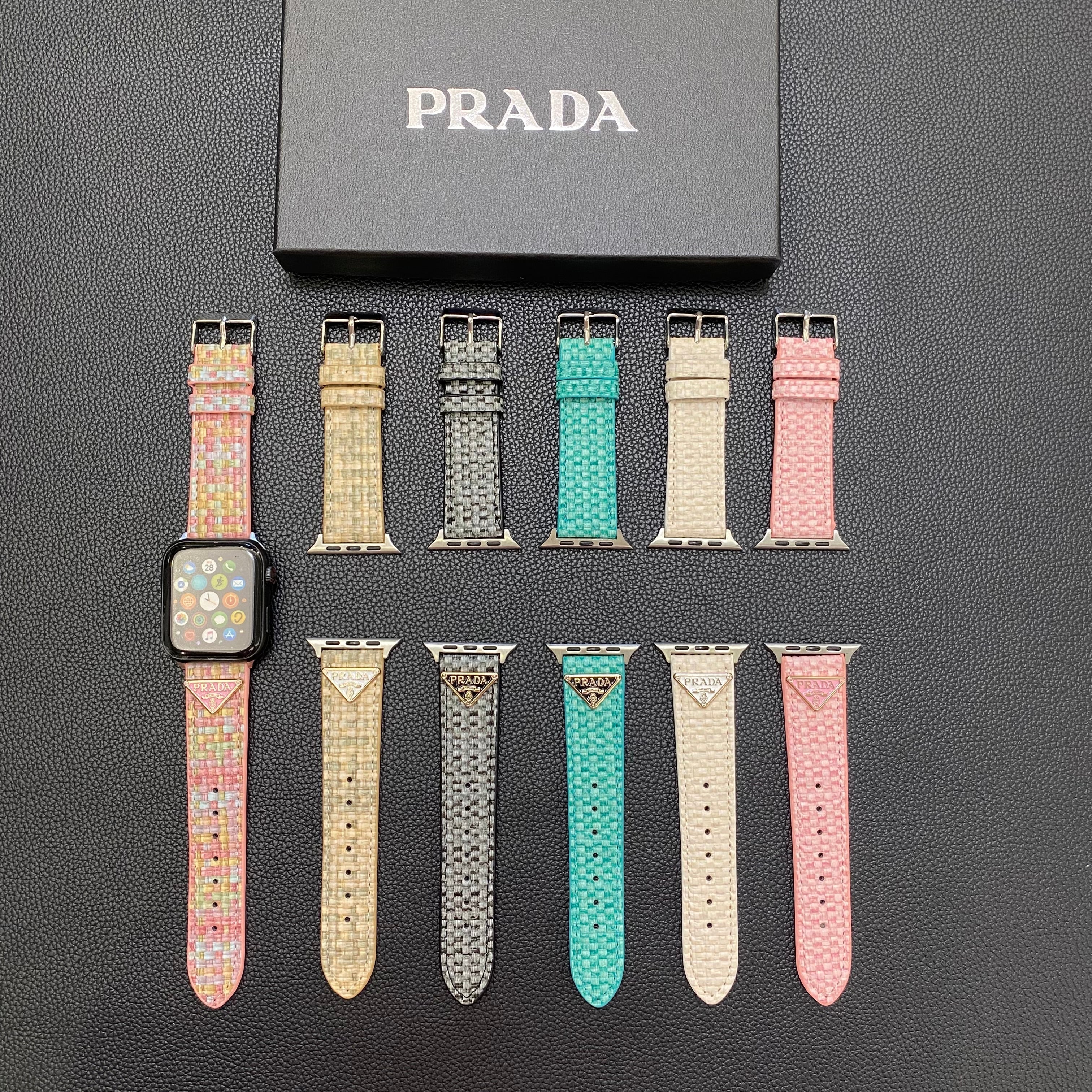 Knit Prada Apple Watch Band Pink-BZK240509